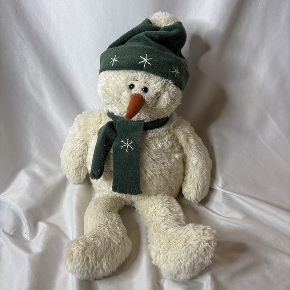 Gund BLOWOUT Snowman 20" Plush Green Hat Scarf 8725 Christmas Stuffed Animal - Picture 1 of 10